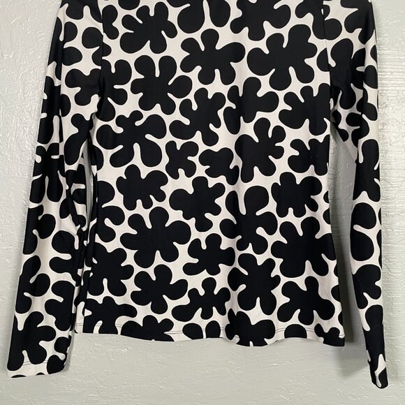 Marimekko for Target Girls S Black White Floral Rash Guard Swim Long Sleeve - Picture 2 of 7